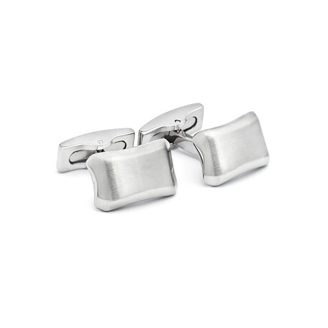 Rounded Edge Stainless Cufflinks