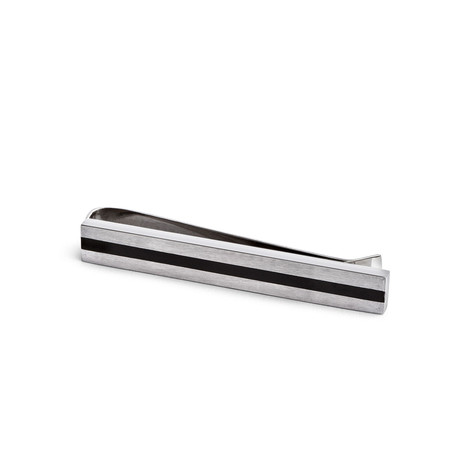 Hickey Freeman // Stainless Steel Enamel Stripe Tie Bar