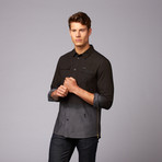 Hideout Dip Dye Button Up Shirt // Black (L)