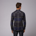 Edhead Is Button Up Shirt // Navy Check (L)