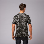 Burning Crew Neck Tee // Jet Black Camo (L)