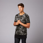 Burning Crew Neck Tee // Jet Black Camo (L)