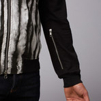 Surge Zip Up Jacket // Black + White (L)