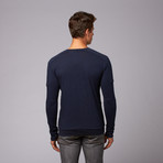 Pincer Quilted Sleeve Pullover // French Navy (M)
