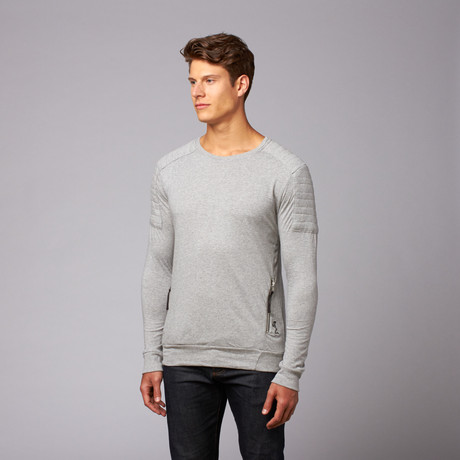 Pincer Quilted Sleeve Pullover // Grey Marl (S)