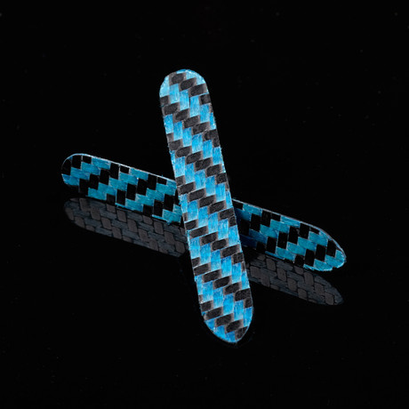 Carbon Fiber Collar Stay // Blue (2.5" L)