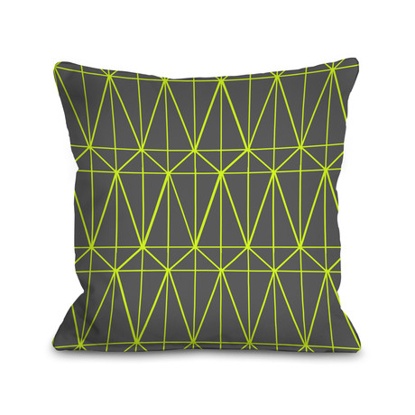 Britt Geometric Pillow // Gray + Yellow (Fleece)