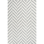 Modern Geometric Pattern Rug // Ivory & Gray (2'L X 3'W)