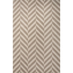 Modern Geometric Pattern Rug // Taupe & Ivory (2'L X 3'W)