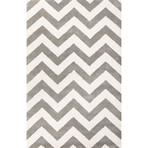 Modern Geometric Rug // Gray & Ivory (2'L X 3'W)