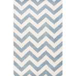 Modern Geometric Pattern Rug // Blue & Ivory (2'L X 3'W)