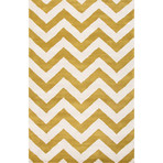 Modern Geometric Pattern Rug // Mustard & Ivory (2'L X 3'W)