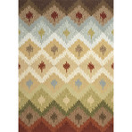 Indoor-Outdoor Abstract Pattern Rug // Ivory & Multi