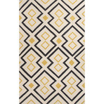 Modern Moroccan Pattern Rug // Yellow & Ivory (2'L X 3'W)