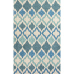 Moroccan Pattern Rug // Blue & Ivory