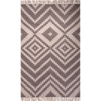 Tribal Pattern Rug // Gray & Ivory (8'L X 10'W)