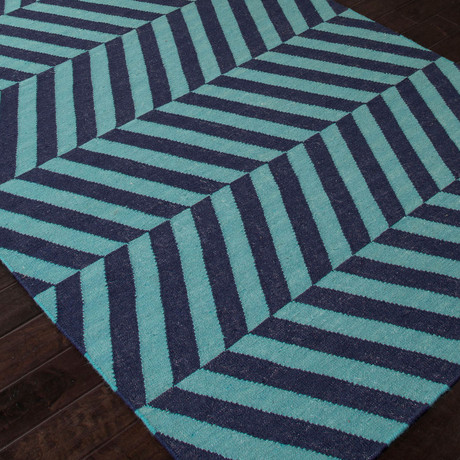 Stripe Pattern Rug // Blue & Violet (5' x 8')