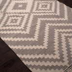 Tribal Pattern Rug // Gray & Ivory (8'L X 10'W)