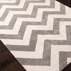 Modern Geometric Rug // Gray & Ivory (2'L X 3'W)