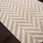 Modern Geometric Pattern Rug // Taupe & Ivory (2'L X 3'W)