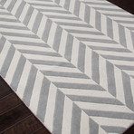 Modern Geometric Pattern Rug // Ivory & Gray (2'L X 3'W)