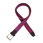 Woven Belt // Red + Blue Zig Zag (M/L)