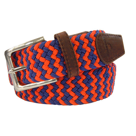 Woven Belt // Red + Blue Zig Zag (S/M)