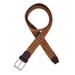 Woven Belt // Brown + Tan Zig Zag (M/L)