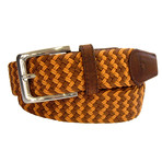 Woven Belt // Brown + Tan Zig Zag (M/L)