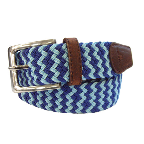 Woven Belt // Blue Zig Zag (S/M)
