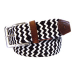 Woven Belt // Black + White Zig Zag (M/L)