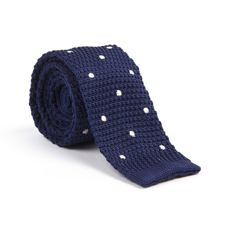 Dot Knit Tie // Navy + White