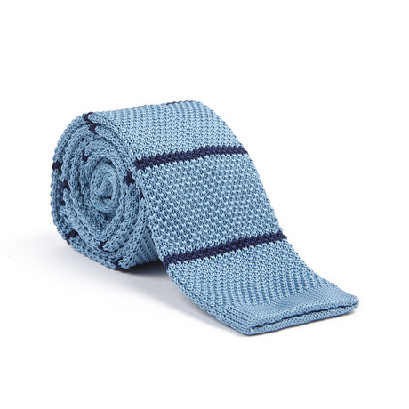 Stripe Knit Tie // Light Blue + Navy