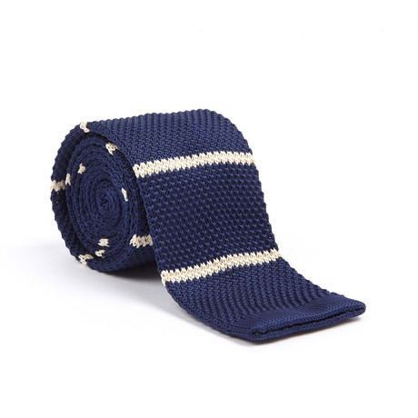 Stripe Knit Tie // Navy + White