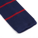 Stripe Knit Tie // Navy + Red