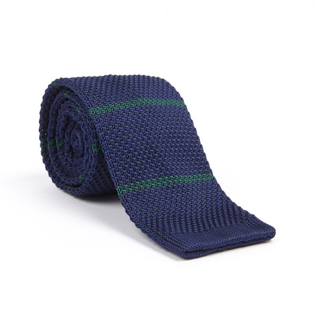 Stripe Knit Tie // Navy + Green