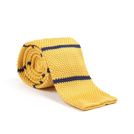 Stripe Knit Tie // Yellow + Navy