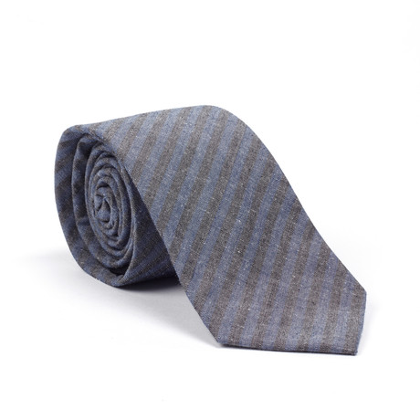 Cotton Tie // Blue + Black Stripe