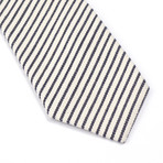 Cotton Tie // Black + White Stripe