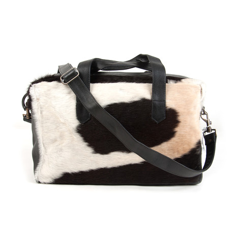 Liam Cowhide Leather Overnight Bag
