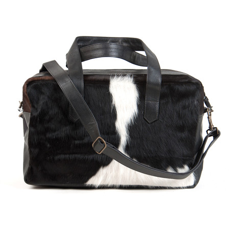 Devin Cowhide Leather Overnight Bag