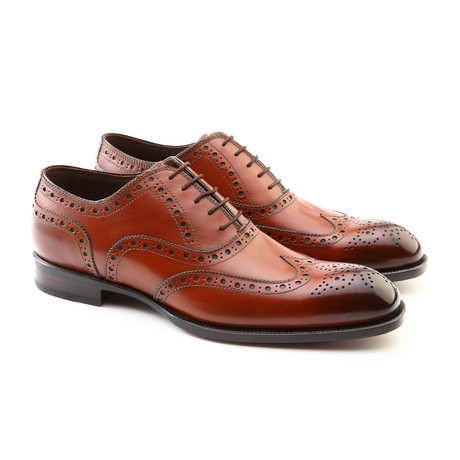 Stanley Full Brogue Wingtip Lace-Up Oxford Shoe // Brown (Euro: 41)