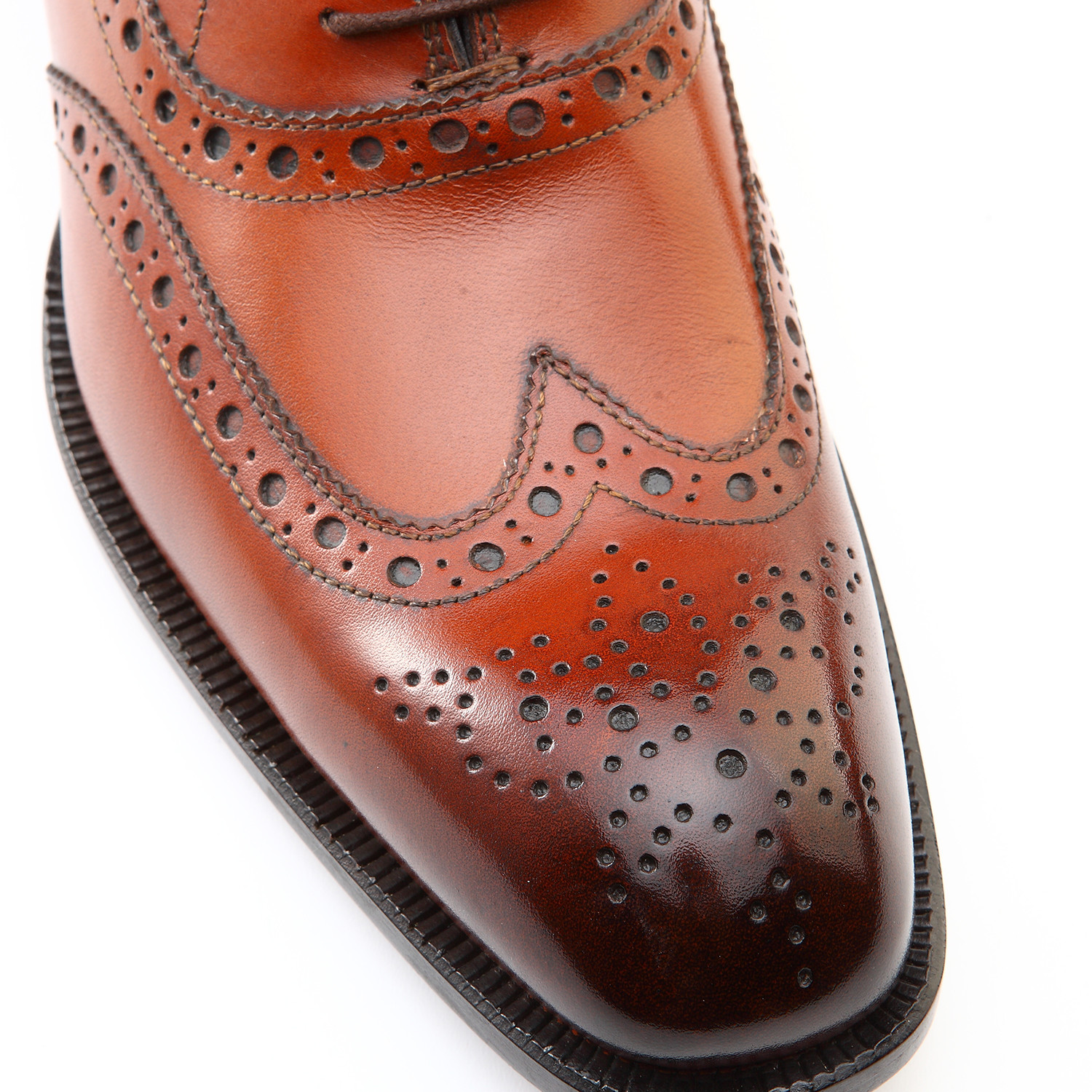 Stanley Full Brogue Wingtip Lace-Up Oxford Shoe // Brown (Euro: 41 ...