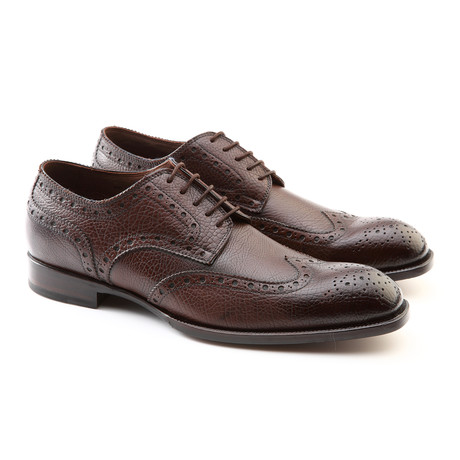Edward Five Eyelet Wingtip Brogue Derby Shoe // Dark Brown (Euro: 41)