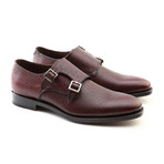 burgundy double monk strap