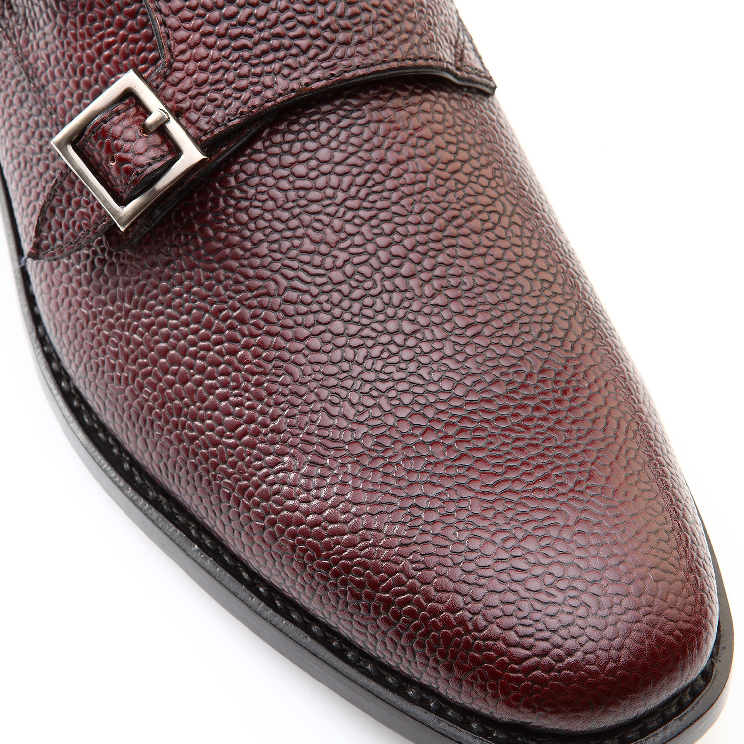 burgundy double monk strap