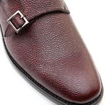 William Double Monk Strap Shoe // Burgundy (Euro: 41)