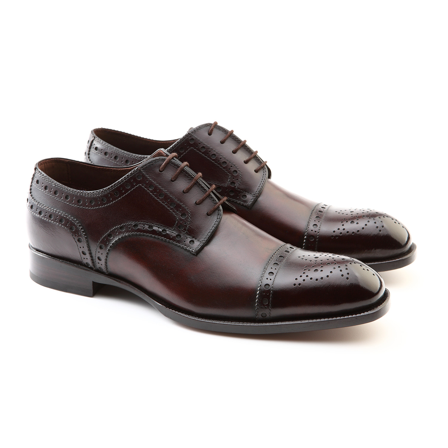 Roger Full Brogue Cap-Toe Lace-Up Derby Shoe // Dark Brown (Euro: 41 ...