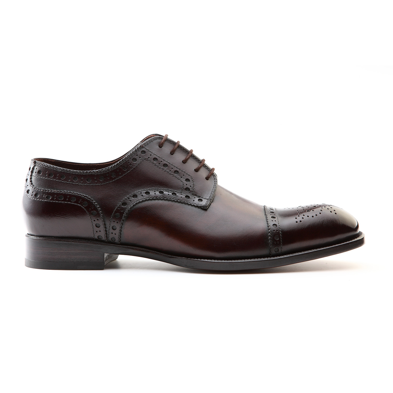 Roger Full Brogue CapToe LaceUp Derby Shoe // Dark Brown