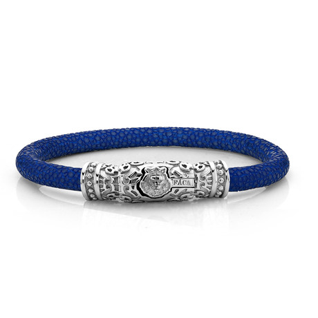 The FACA Bracelet // Bright Blue with Silver (Small)
